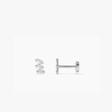 14K Gold Baguette Diamond Climber Flat Back Stud 14k White Gold Ferkos Fine Jewelry