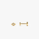 14K Gold Evil Eye Diamond Flat Back Stud 14k Gold Ferkos Fine Jewelry