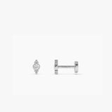14K Gold Bezel Diamond Flat Back Stud with Milgrain Detail 14k White Gold Ferkos Fine Jewelry
