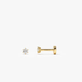 14K Gold 6 Prong Diamond Flat Back Stud 14k Gold Ferkos Fine Jewelry