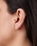 14K Gold Diamond Heart Eternity Hoop Earring