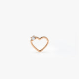 14K Gold Diamond Heart Eternity Hoop Earring