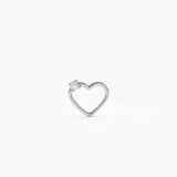 14K Gold Diamond Heart Eternity Hoop Earring