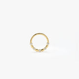 14K Gold Diamond Beaded Eternity Hoop Earring