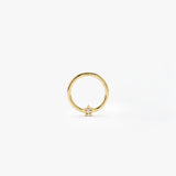 14K Gold Diamond Star Eternity Hoop Earring