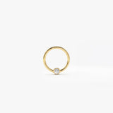 14K Gold Bezel Diamond Cartilage Hoop (Conch, Helix, Tragus)