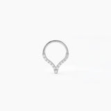 14K Gold Diamond Teardrop Cartilage Hoop (Conch, Helix, Tragus)