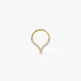 14K Gold Diamond Teardrop Cartilage Hoop (Conch, Helix, Tragus)