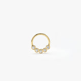 14K Gold Diamond Cluster Cartilage Hoop (Conch, Helix, Tragus)