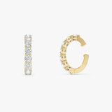 0.70 ctw 14K Gold Round Lab Grown Diamond Hinged Ear Cuff
