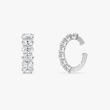1.40 ctw 14K Gold Oval Lab Grown Diamond Hinged Ear Cuff