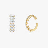 1.40 ctw 14K Gold Oval Lab Grown Diamond Hinged Ear Cuff