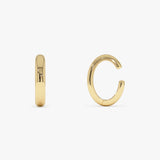 14K Gold 3MM Plain Polished Dome Ear Cuff