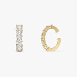 1.15 ctw 14K Gold Asscher Cut Lab Grown Diamond Hinged Ear Cuff
