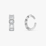 1.25 ctw 14K Gold Emerald Cut Lab Grown Diamond Bezel Hinge Ear Cuff