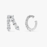 1.75 ctw 14K Gold Multi-Shape Lab Grown Diamond Hinged Ear Cuff 14k White Gold Ferkos Fine Jewelry