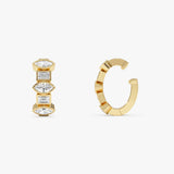 0.55 ctw 14K Gold Marquise & Baguette Lab Grown Diamond Bezel Ear cuff