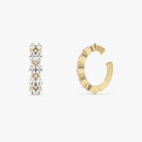 0.70 ctw 14K Gold Marquise Lab Grown Diamond Hinged Ear Cuff