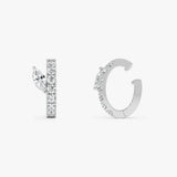 0.35 ctw 14K Gold Round Lab Grown Diamond Hinged Hoop Ear Cuff