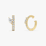 0.35 ctw 14K Gold Round Lab Grown Diamond Hinged Hoop Ear Cuff