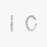 0.35 ctw 14K Gold Round Lab Grown Diamond Hinged Hoop Ear Cuff