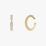 0.35 ctw 14K Gold Round Lab Grown Diamond Hinged Hoop Ear Cuff
