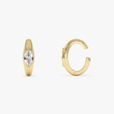 0.25 ctw 14K Gold Marquise Lab Grown Diamond Bezel Hinge Ear Cuff