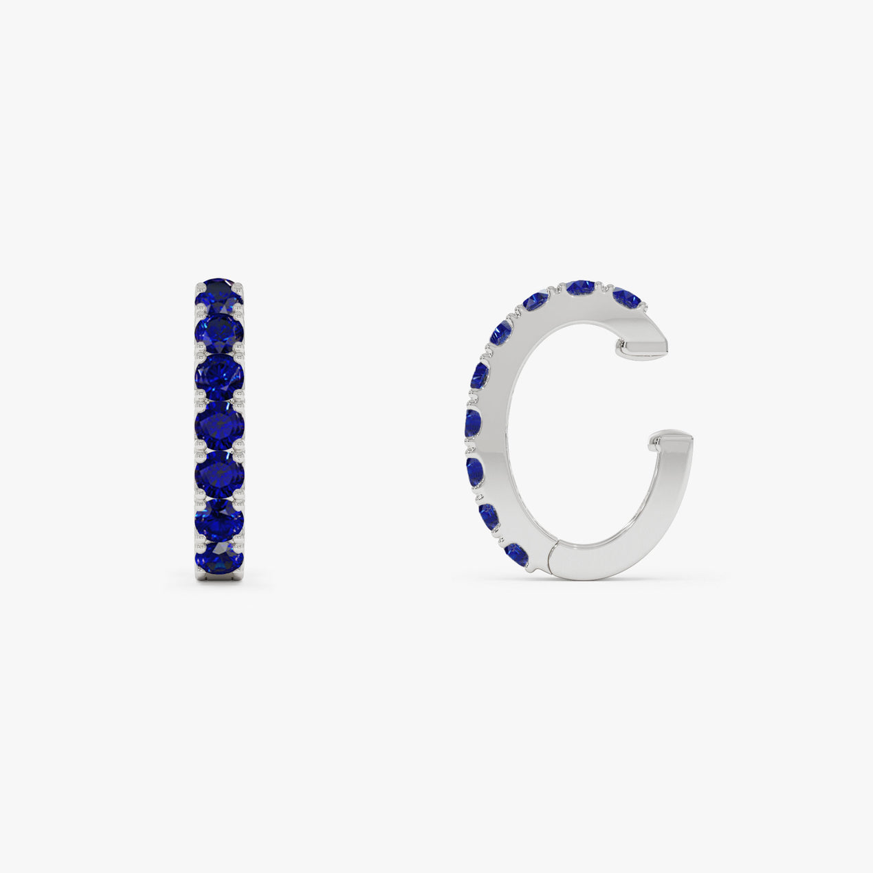 14K Gold Sapphire Huggie Hoop Earrings – Ferkos Fine Jewelry