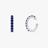 14K Gold Natural Sapphire Hinged Ear Cuff