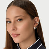 0.35 ctw 14K Gold Round Lab Grown Diamond Double Row Hinge Ear Cuff