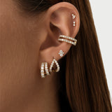 0.35 ctw 14K Gold Round Lab Grown Diamond Double Row Hinge Ear Cuff