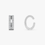 0.35 ctw 14K Gold Round Lab Grown Diamond Double Row Hinge Ear Cuff