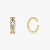 0.35 ctw 14K Gold Round Lab Grown Diamond Double Row Hinge Ear Cuff