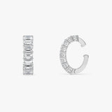 1.25 ctw 14K Gold Emerald Cut Lab Grown Diamond Hinged Ear Cuff