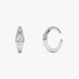0.25 ctw 14K Gold Pear Lab Grown Diamond Hinged Ear Cuff 14k White Gold Ferkos Fine Jewelry