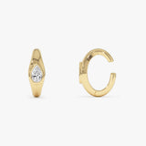 0.25 ctw 14K Gold Pear Lab Grown Diamond Hinged Ear Cuff 14k Gold Ferkos Fine Jewelry