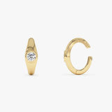 0.20 ctw 14K Gold Round Lab Grown Diamond Bezel Hinge Ear Cuff