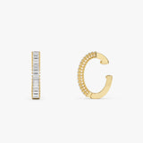 0.35 ctw 14K Gold Baguette Lab Grown Diamond Hinged Ear Cuff