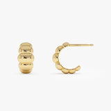 14k Gold Chuncky Bubble Hoop Earrings Ferkos Fine Jewelry