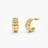14k Gold Chuncky Bubble Hoop Earrings 14k Gold Ferkos Fine Jewelry