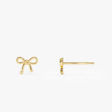 14k Gold Bow Stud Earrings Ferkos Fine Jewelry