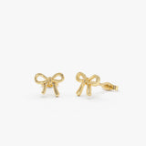 14k Gold Bow Stud Earrings 14k Gold Ferkos Fine Jewelry