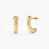 14K Rope Hoop Earrings 14K Gold Ferkos Fine Jewelry