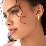 14K Gold Knife Edge Open Hoops Ferkos Fine Jewelry