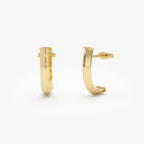 14K Gold Knife Edge Open Hoops 14K Gold Ferkos Fine Jewelry