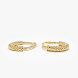 14K Twist Rope Hoop Earrings, Medium Gold Hoops Ferkos Fine Jewelry
