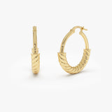 14K Twist Rope Hoop Earrings, Medium Gold Hoops 14K Gold Ferkos Fine Jewelry