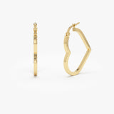 14K Heart Hoop Earrings 14K Gold Ferkos Fine Jewelry