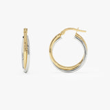 14k Two Tone Gold 20MM Hoop Earrings Ferkos Fine Jewelry