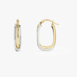 14k Mixed Metal Gold Hoop Earrings 15MM Ferkos Fine Jewelry